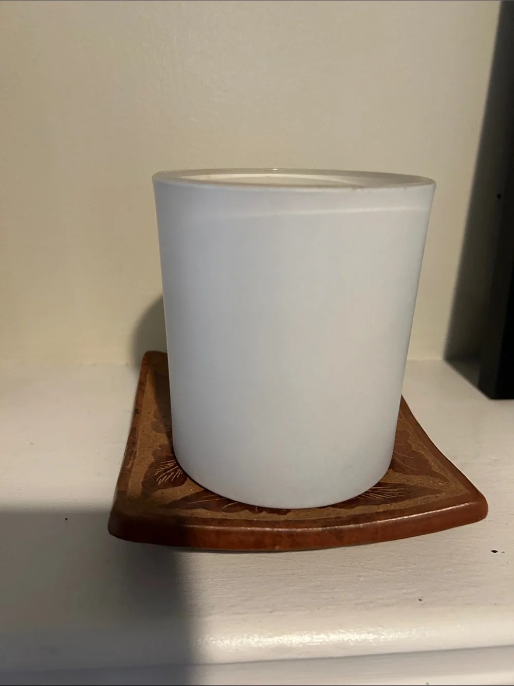 Handcrafted Floral candle holder or trinket dish - Brown